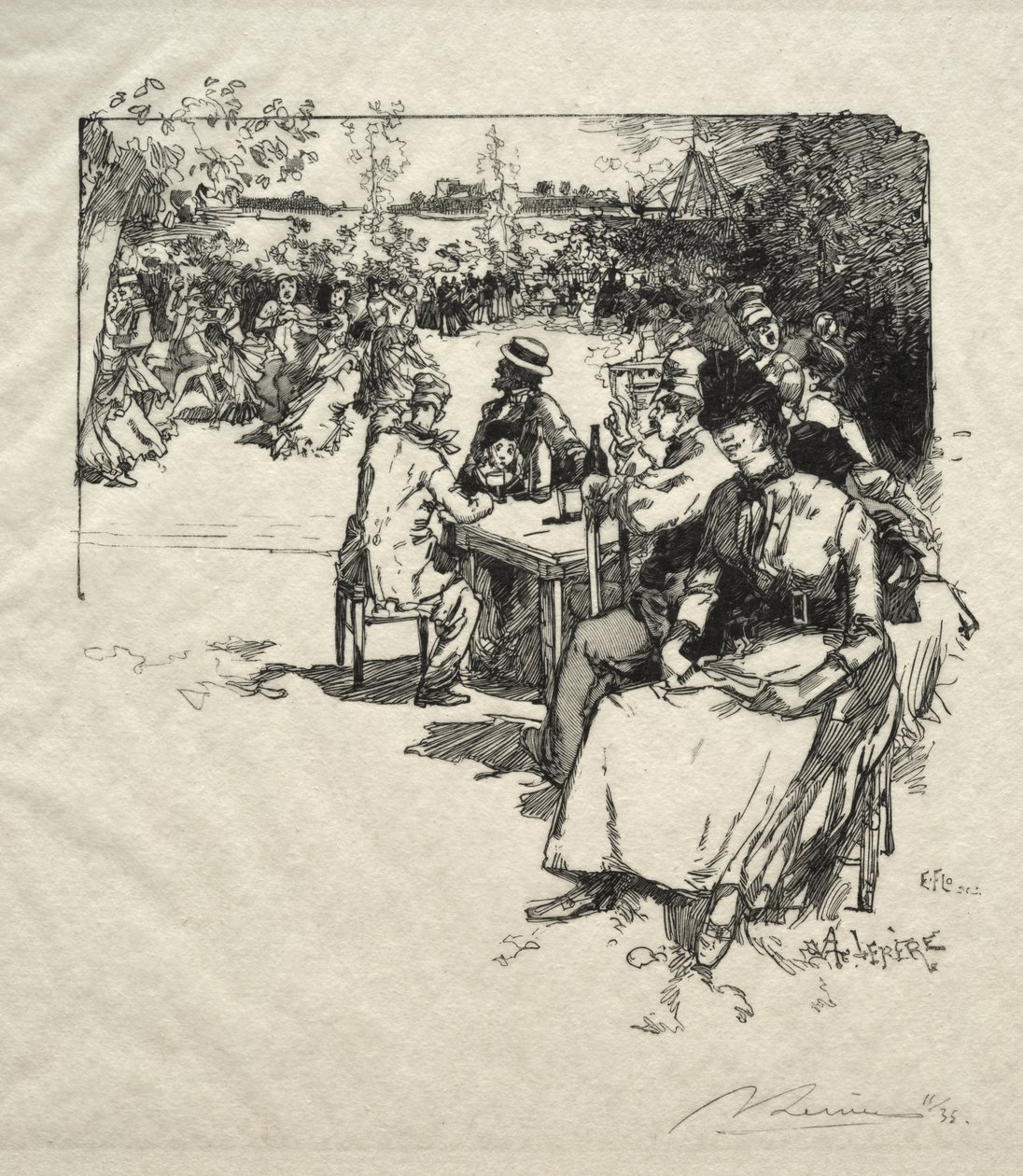 Bal w Point du Jour autorstwa Auguste Louis Lepère
