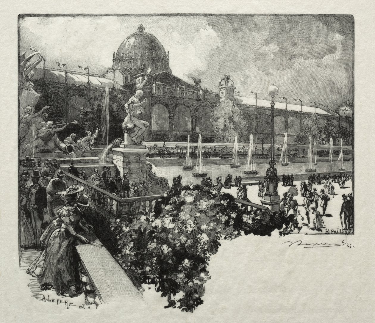 Pałac Sztuk Wyzwolonych, widok z zewnątrz autorstwa Auguste Louis Lepère