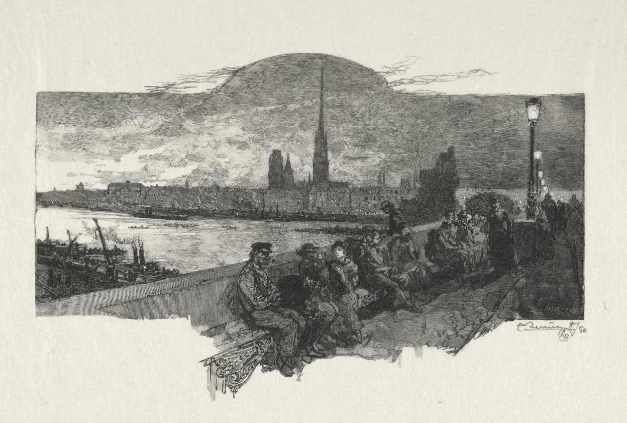 Ilustrowany Rouen: Most kamieni autorstwa Auguste Louis Lepère