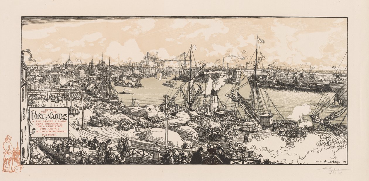 Port w Nantes autorstwa Auguste Louis Lepère