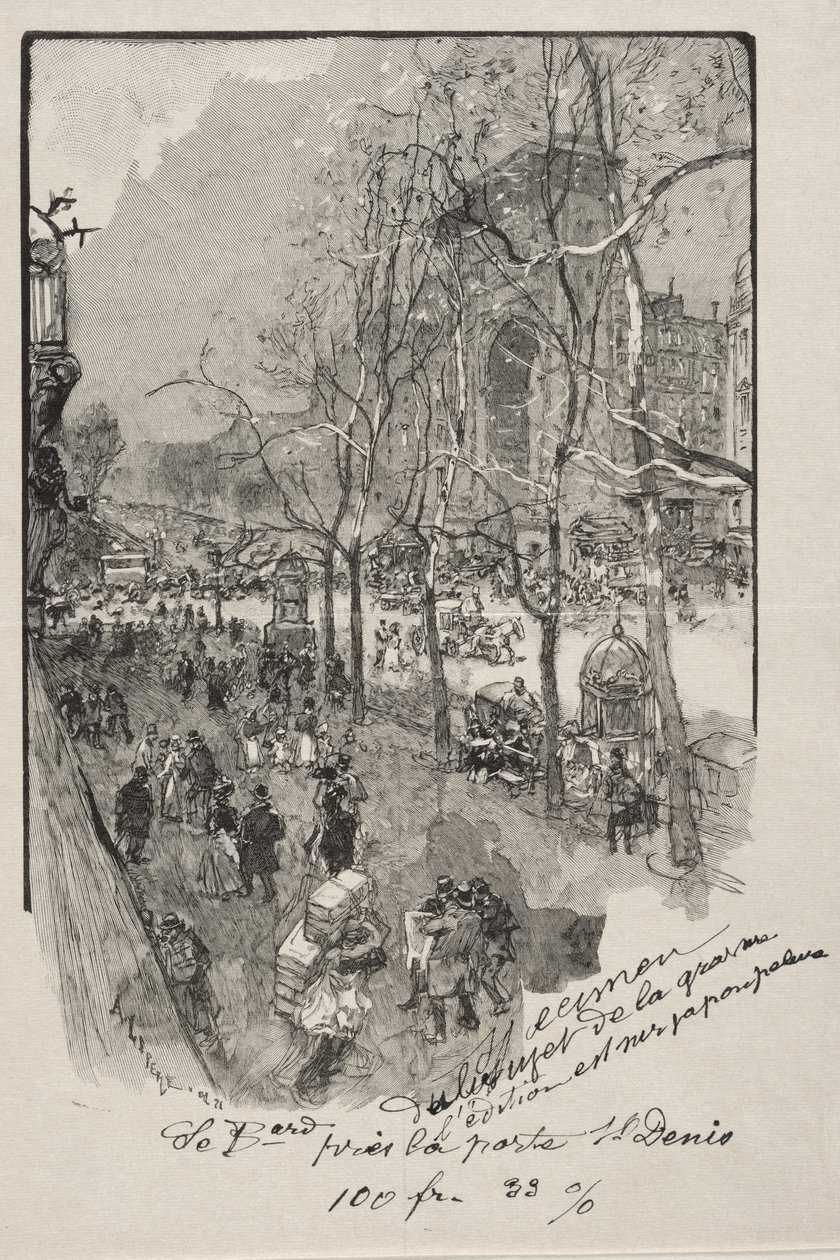 Bulwary, w pobliżu Porte St. Denis autorstwa Auguste Louis Lepère