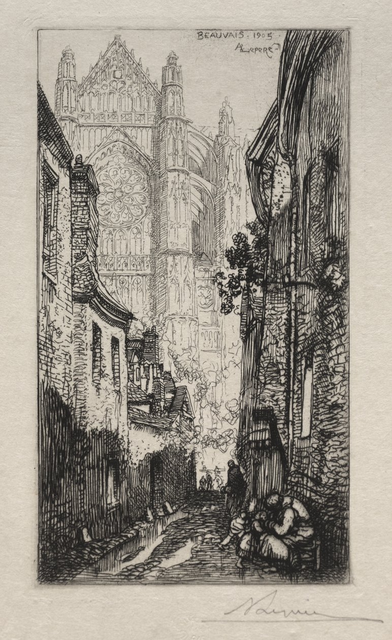 Wąska ulica, Beauvais (Aleja, Beauvais) autorstwa Auguste Louis Lepère