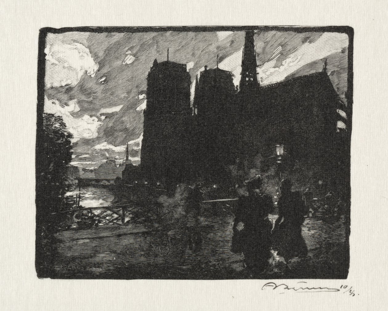 Notre Dame, Le Soir autorstwa Auguste Louis Lepère