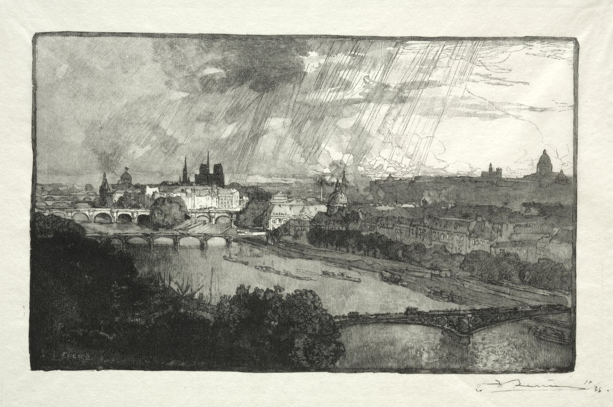 Paryż widziany z Pavillon de Flore autorstwa Auguste Louis Lepère