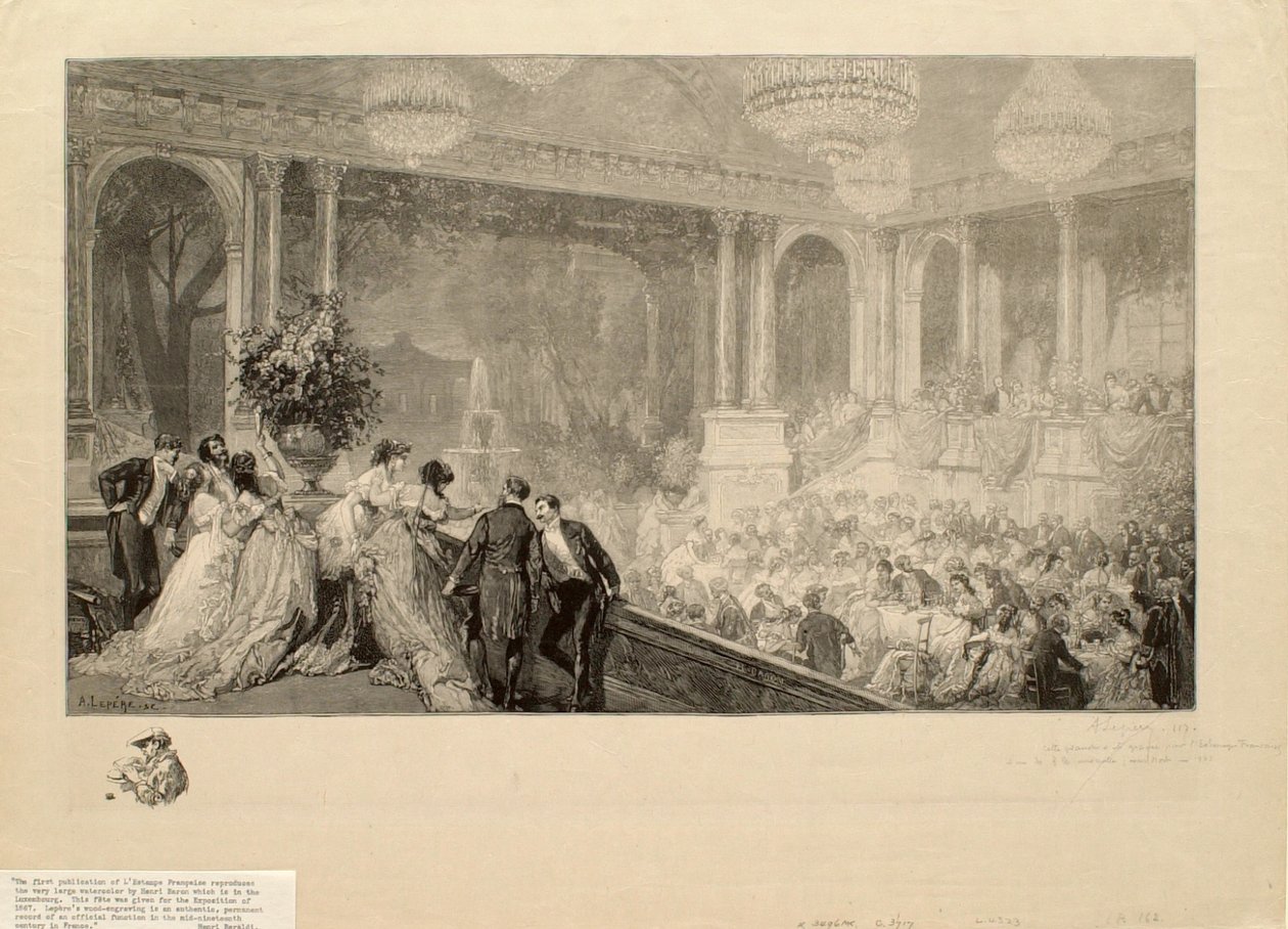 Uroczystość w Tuileries z okazji Wystawy Światowej w 1867 roku autorstwa Auguste Louis Lepère