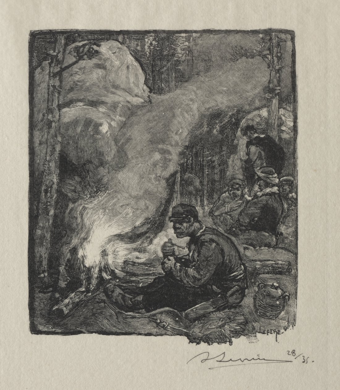 Posiłek drwala autorstwa Auguste Louis Lepère