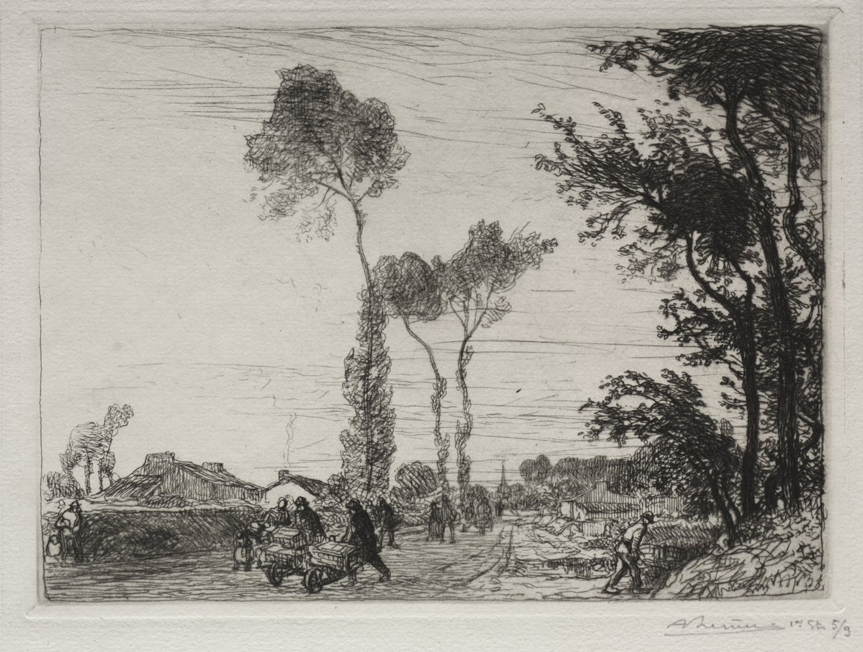 Powrót z targu St. Jean-de-Mont autorstwa Auguste Louis Lepère