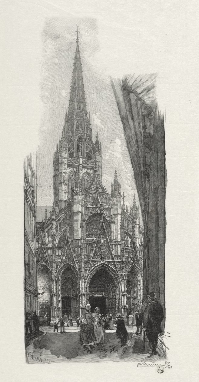 Ilustrowany Rouen: Kościół Saint Maclon autorstwa Auguste Louis Lepère