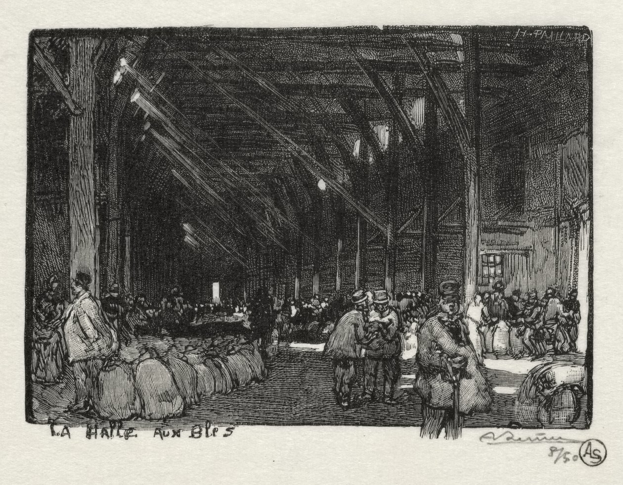 Ilustrowany Rouen: Halle aux Blès autorstwa Auguste Louis Lepère