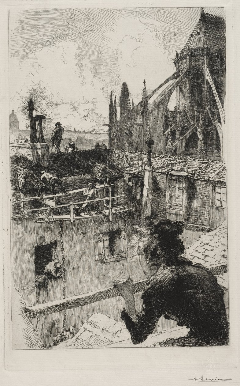 Na dachach w pobliżu Notre Dame autorstwa Auguste Louis Lepère