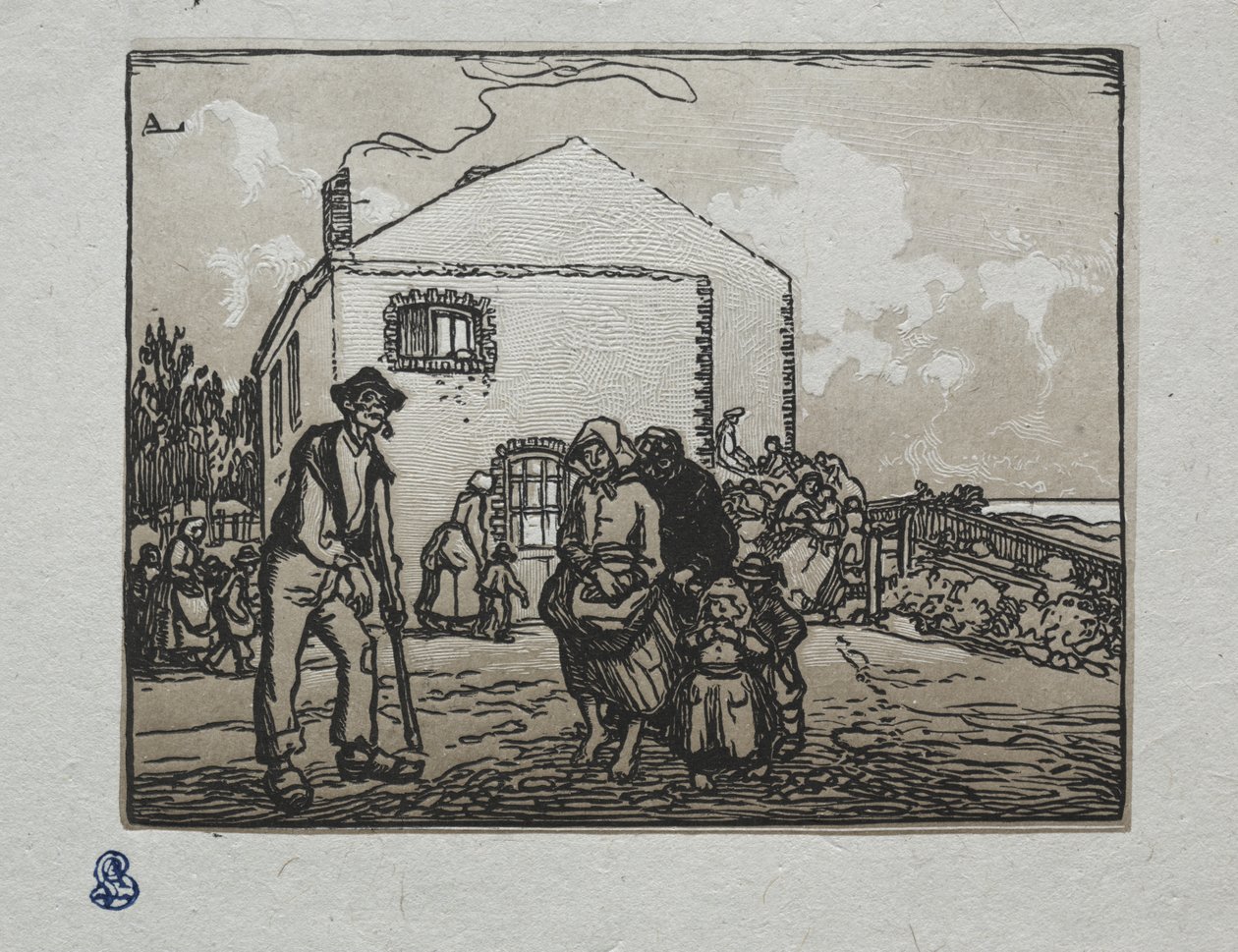 Żebracy w ostatnim domu autorstwa Auguste Louis Lepère