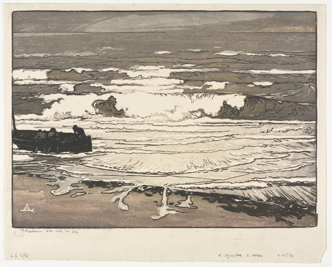 Przełamujące się fale, przypływ września 1901 autorstwa Auguste Louis Lepère
