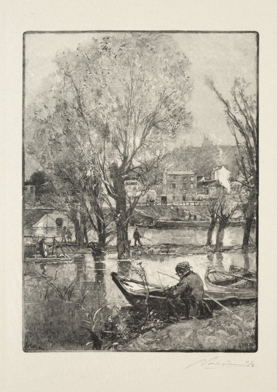 Róg wyspy Billancourt autorstwa Auguste Louis Lepère