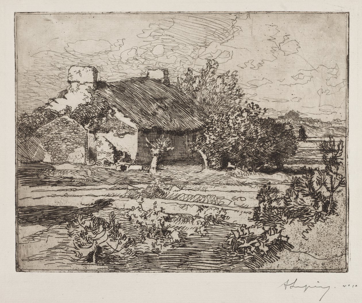 Stary Bourrine, Dom Maraisów, Vendée autorstwa Auguste Louis Lepère