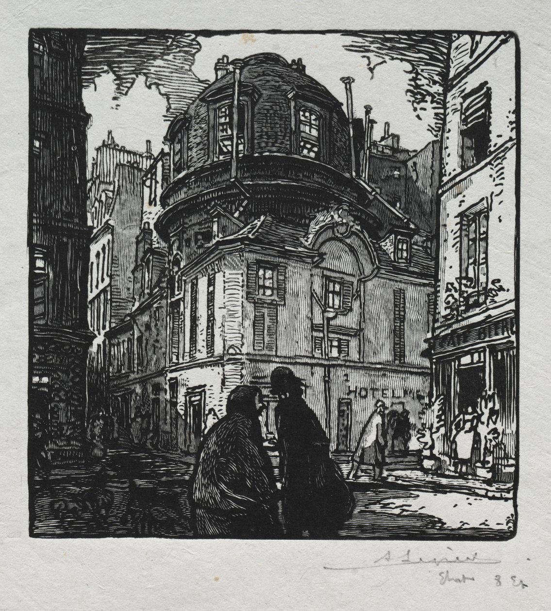 Widok na Hotel Colbert autorstwa Auguste Louis Lepère
