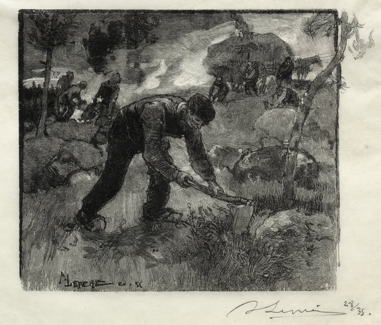 Kopacze wrzosów autorstwa Auguste Louis Lepère