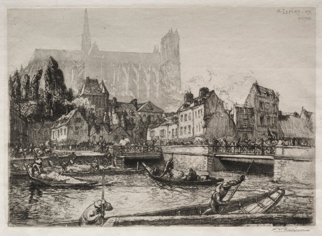 Przyloty warzyw-Amiens, 1907. autorstwa Auguste Louis Lepère