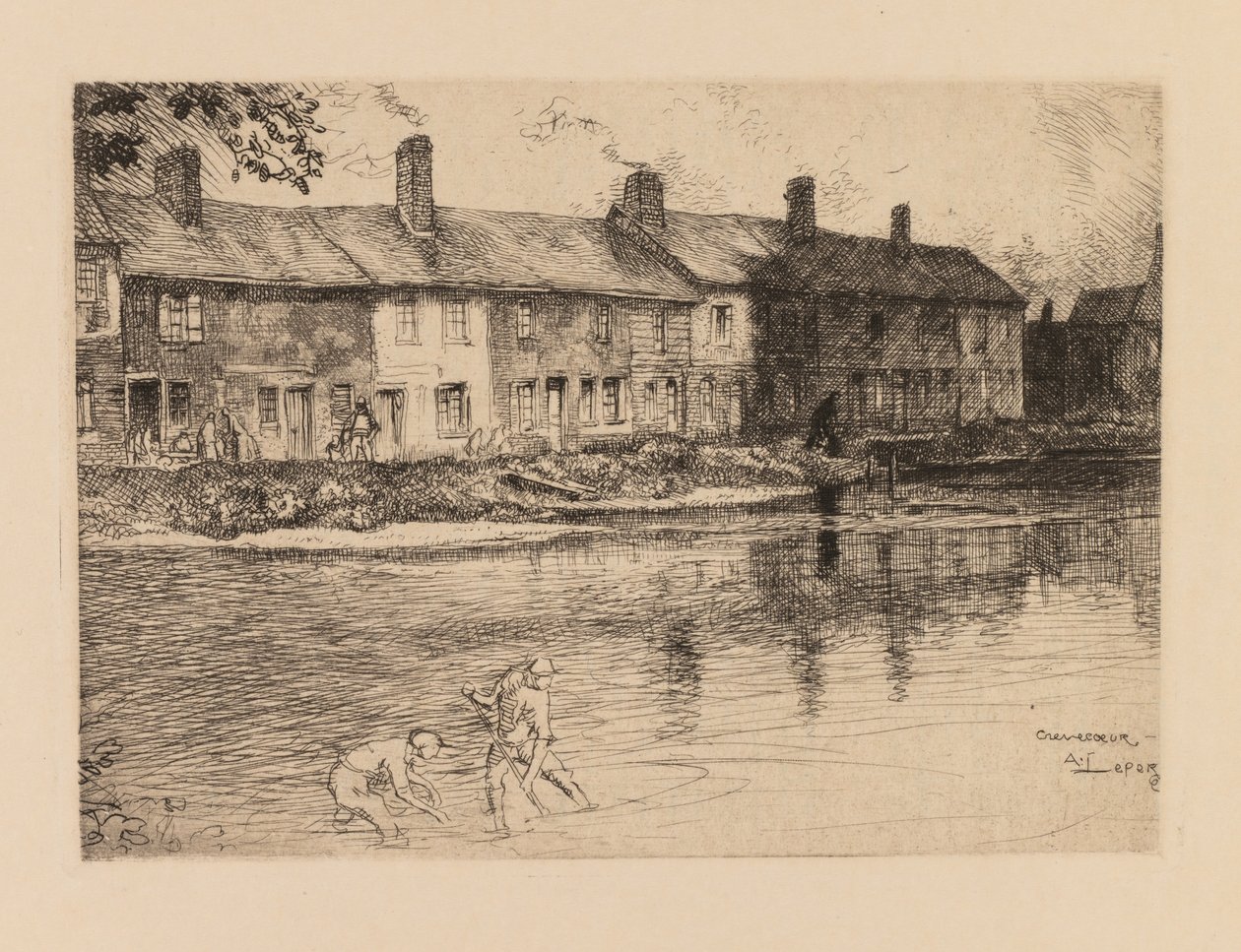 Auguste Lepère: Staw prerii w Crèvecoeur Picardie. autorstwa Auguste Louis Lepère