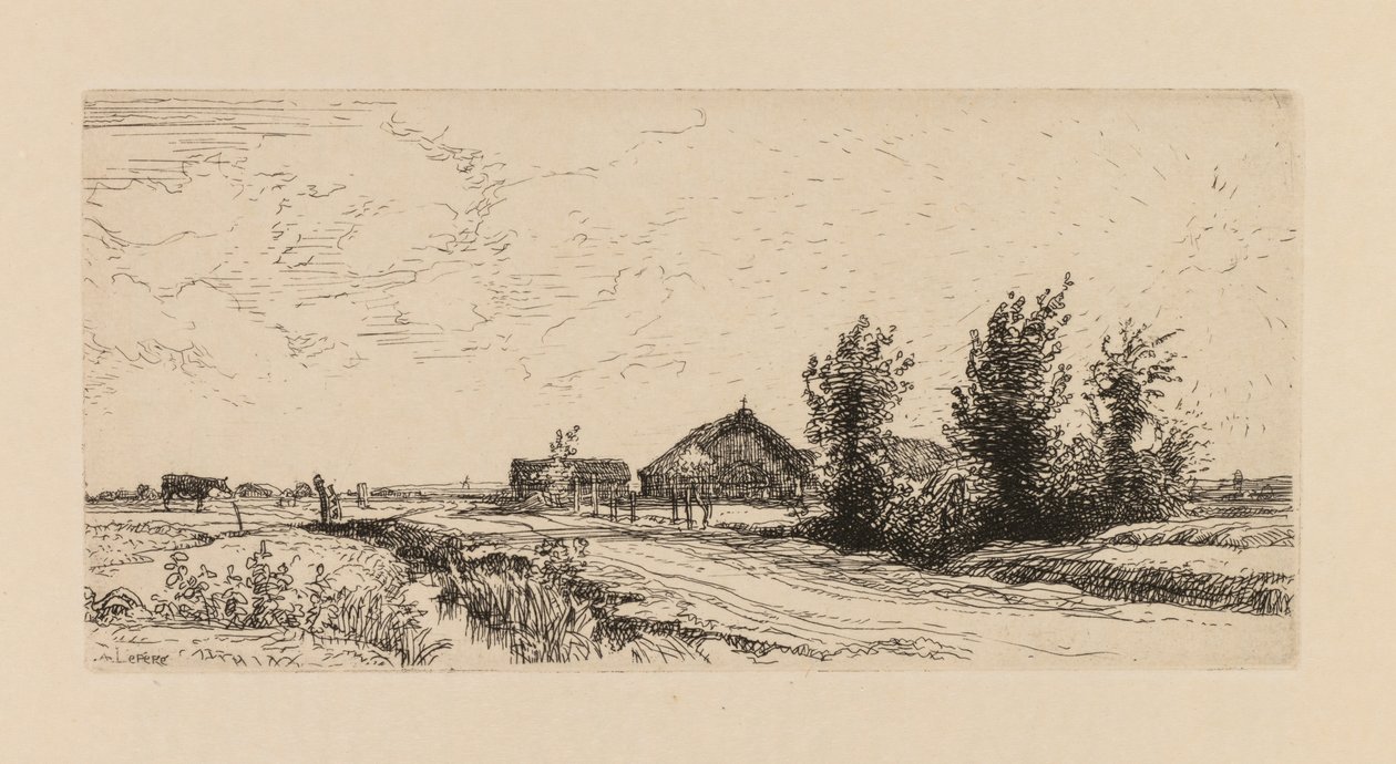 Auguste Lepère: Mały pasterz. autorstwa Auguste Louis Lepère