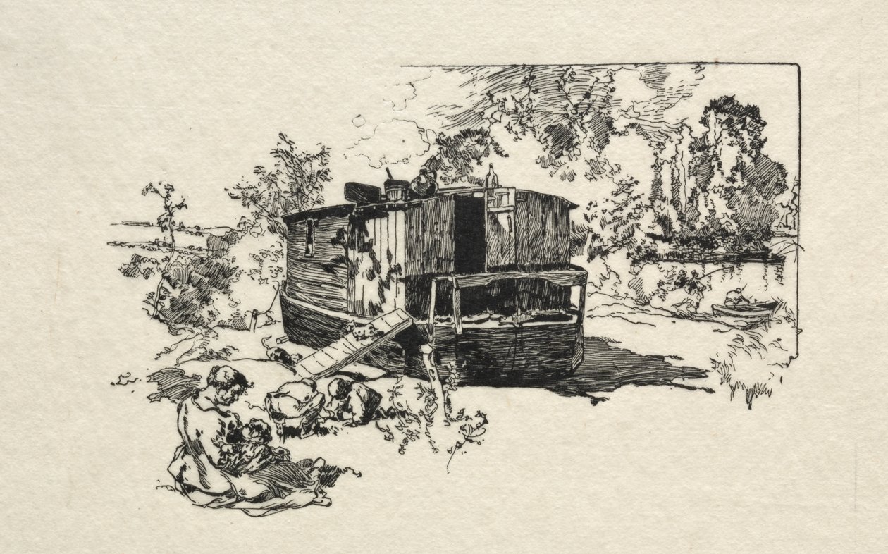 Łódź mieszkalna autorstwa Auguste Louis Lepère