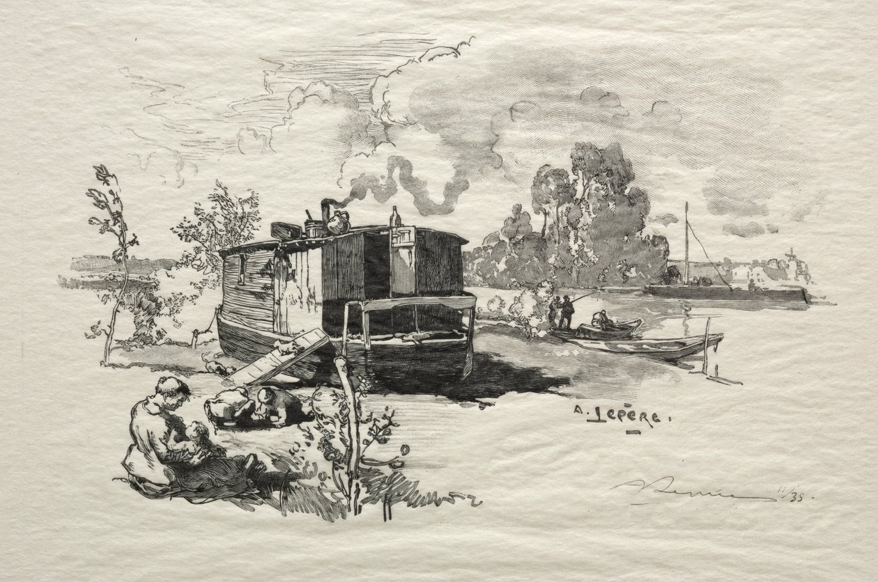Łódź mieszkalna autorstwa Auguste Louis Lepère
