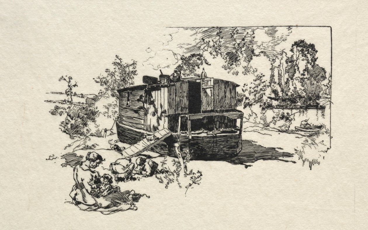 Łódź mieszkalna. autorstwa Auguste Louis Lepère