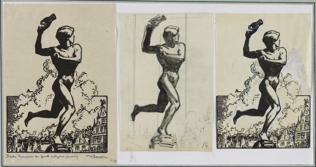 Brado, zwycięzca gigantów z Antigoras, 1914. autorstwa Auguste Louis Lepère