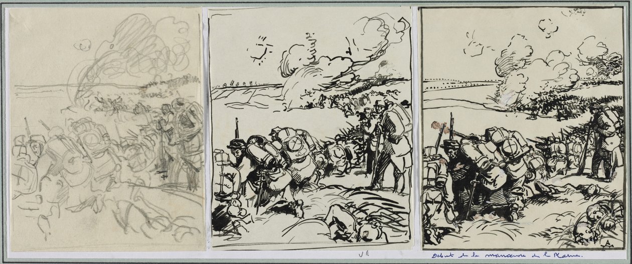 Początek manewru Marne, 1914. autorstwa Auguste Louis Lepère