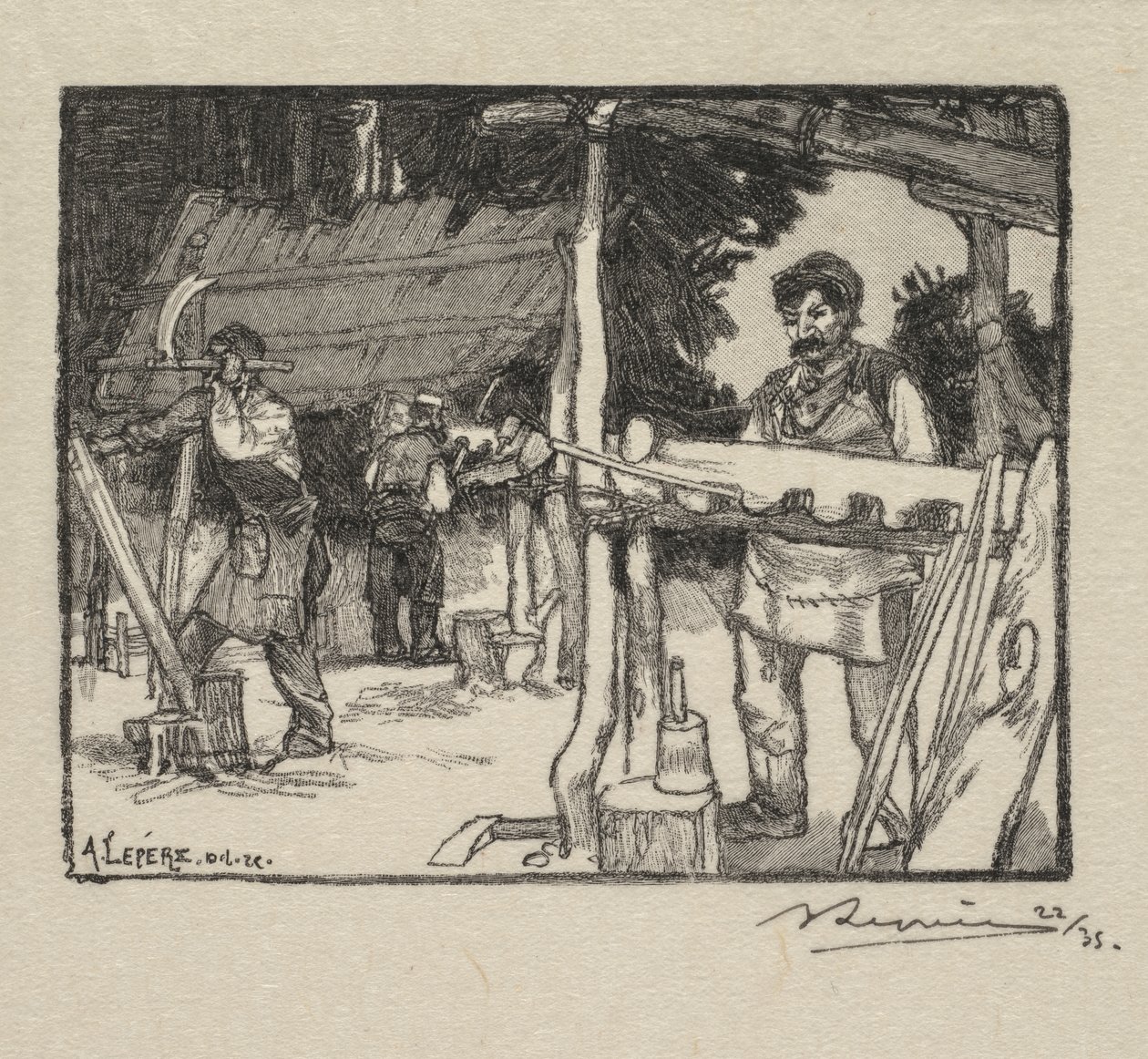 Las Fontainebleau: Producent listew autorstwa Auguste Louis Lepère
