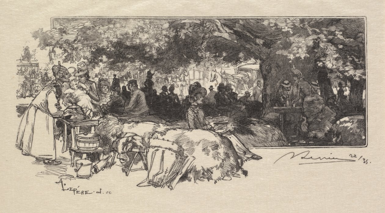 Las Fontainebleau: stołówka Matki Pichard autorstwa Auguste Louis Lepère