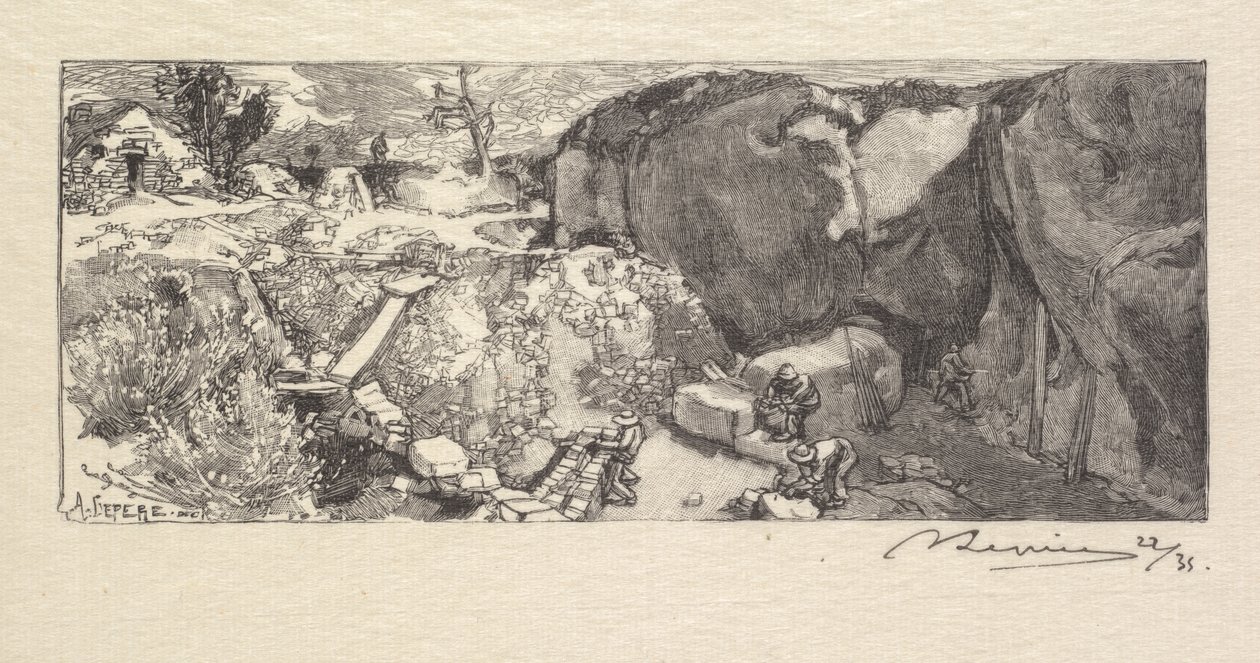 Las Fontainebleau: kamieniołom piaskowca autorstwa Auguste Louis Lepère