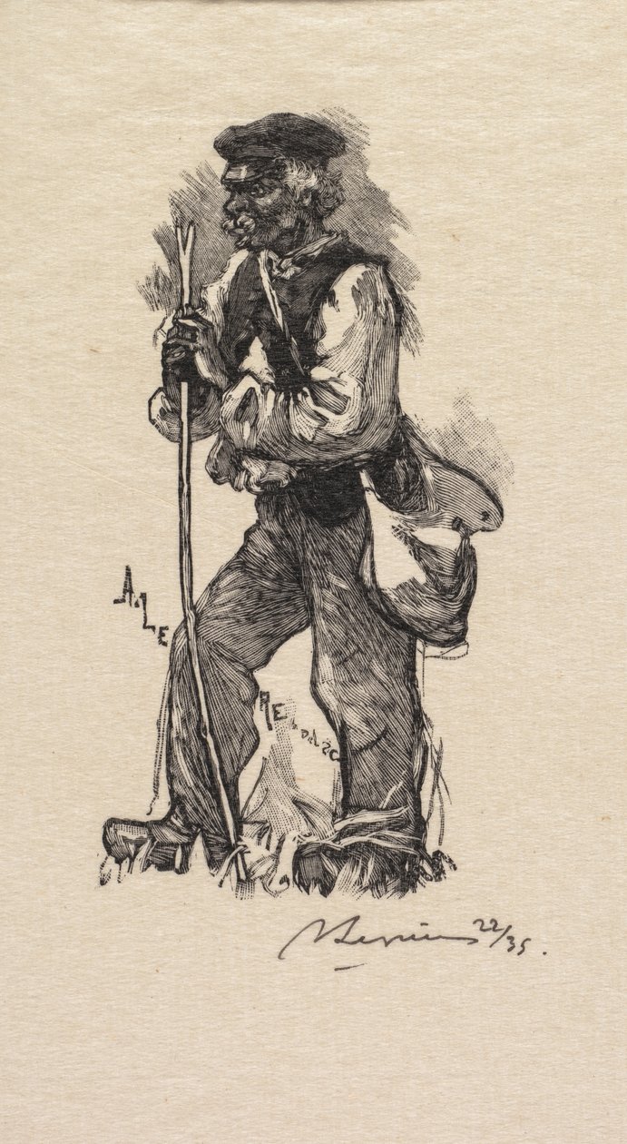 Las Fontainebleau: Handlarz Węży Las Fontainebleau: Łowca Węży, 1890. autorstwa Auguste Louis Lepère