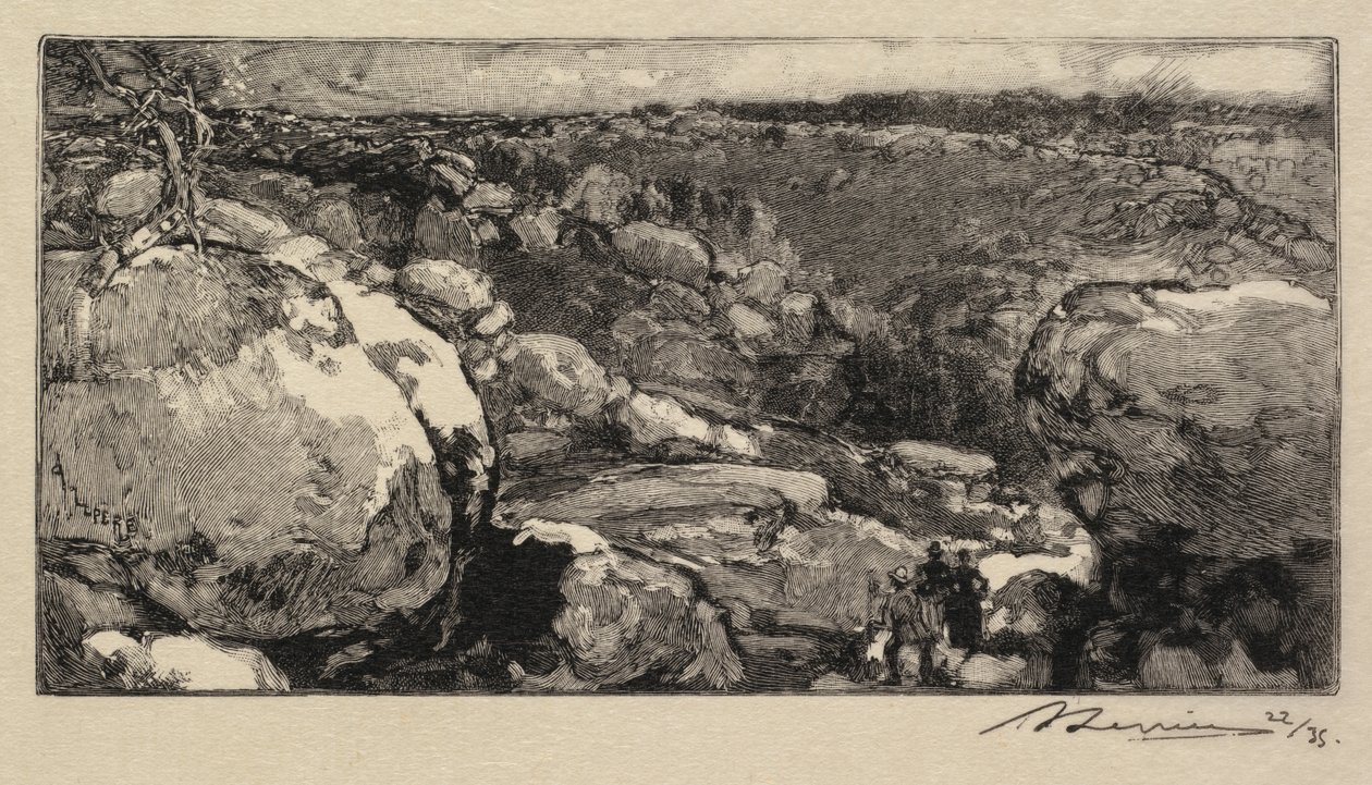 Las Fontainebleau: Cyrk Long-Rocher autorstwa Auguste Louis Lepère
