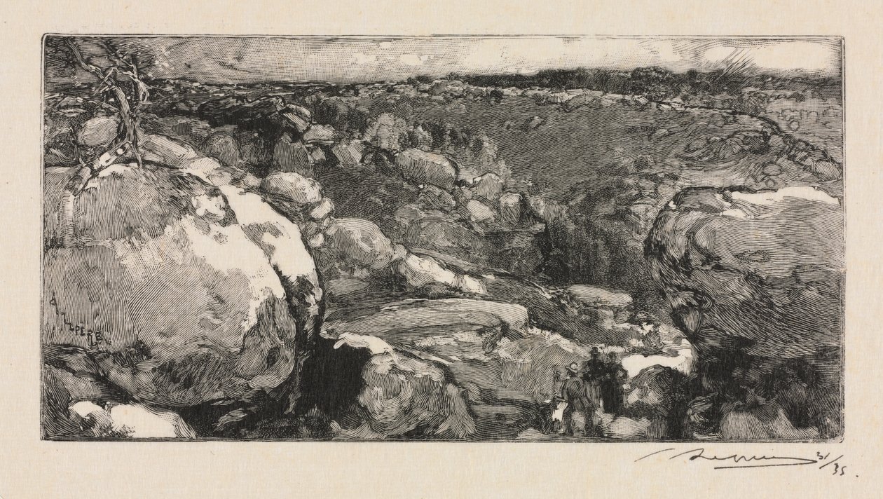 Las Fontainebleau: Cyrk Long-Rocher autorstwa Auguste Louis Lepère