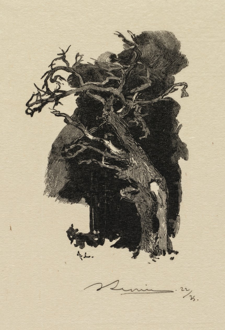 Las Fontainebleau: Wściekły Las Fontainebleau: Wściekły, 1890. autorstwa Auguste Louis Lepère