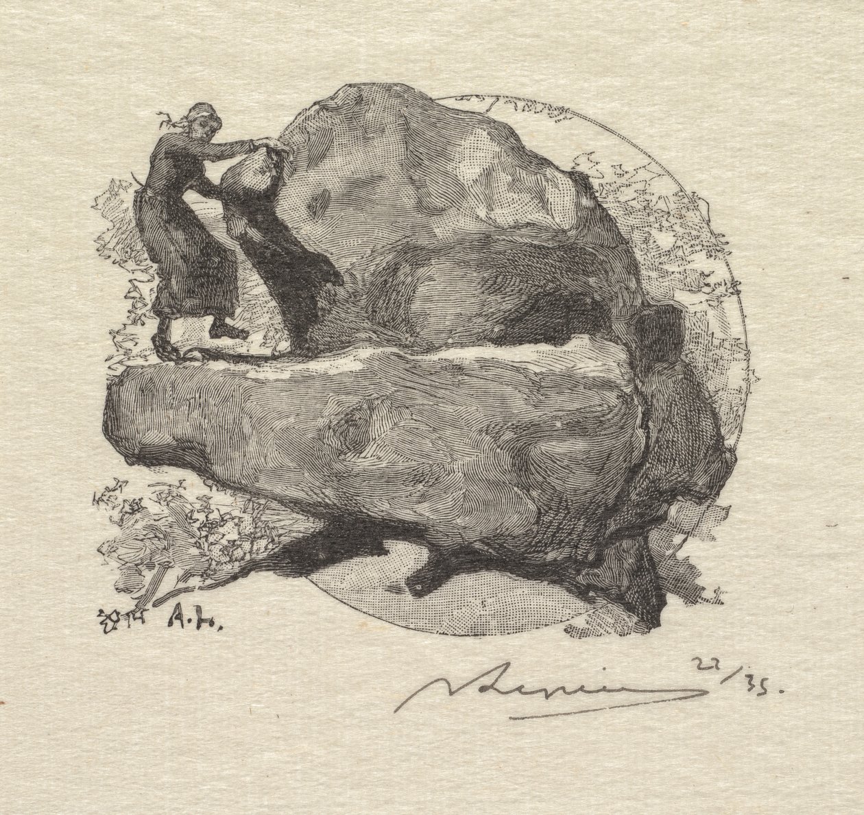 Las Fontainebleau: Drżąca skała Las Fontainebleau: Drżąca skała, 1890. autorstwa Auguste Louis Lepère