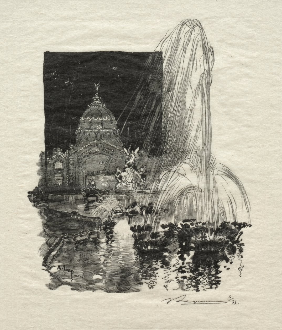 Świecące Fontanny autorstwa Auguste Louis Lepère