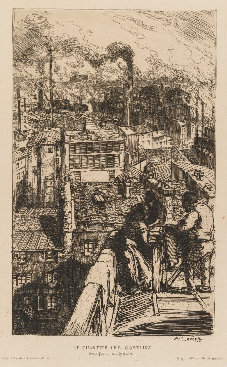 Gazette des Beaux-Arts: Dzielnica Gobelinów autorstwa Auguste Louis Lepère