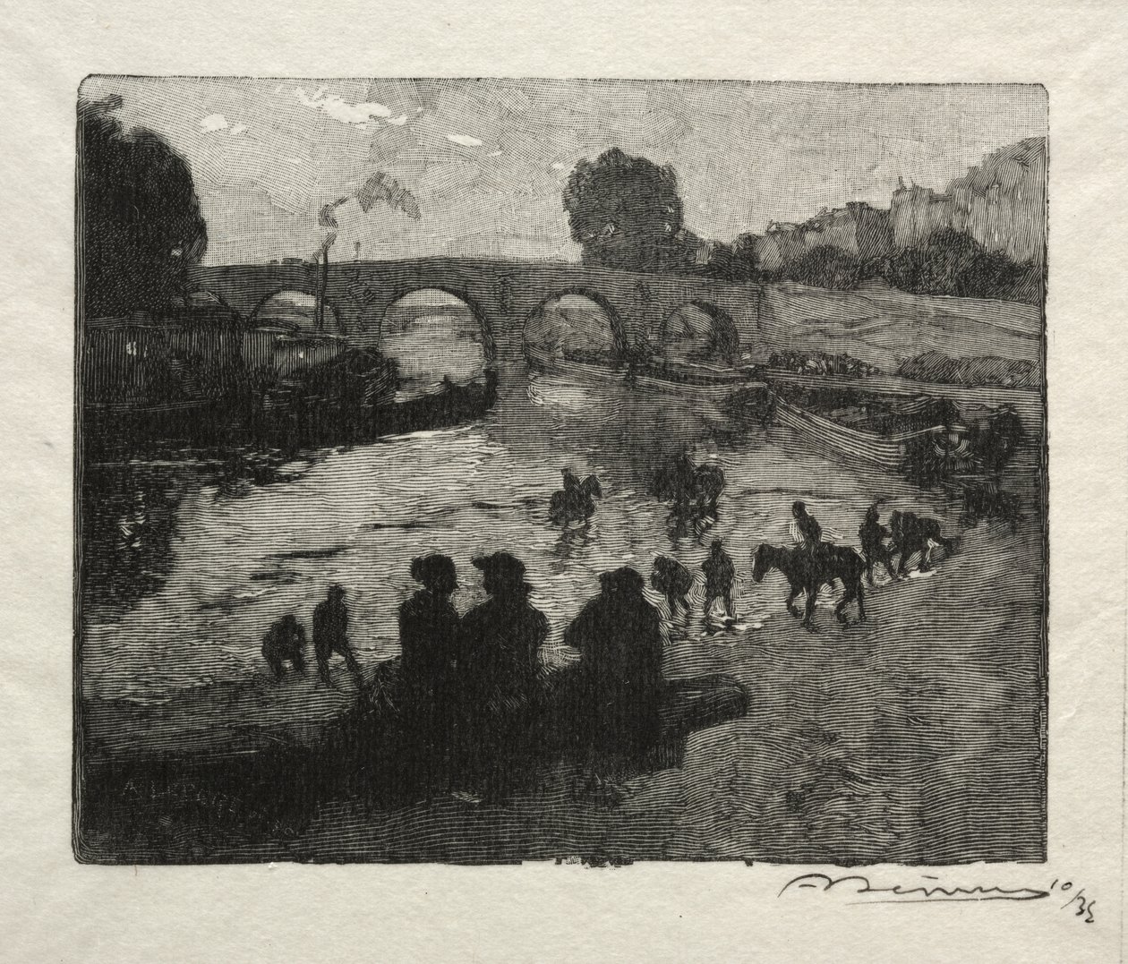 Kąpielisko Pont Marie autorstwa Auguste Louis Lepère