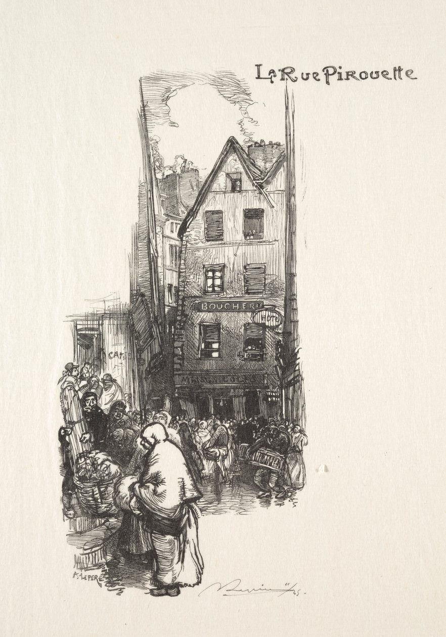 Ulica Piruet autorstwa Auguste Louis Lepère