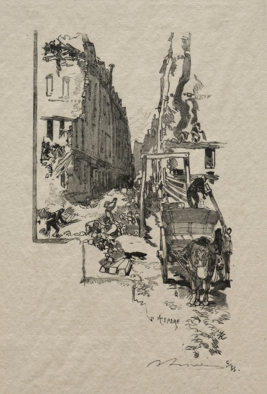 Rue Victor Cousin autorstwa Auguste Louis Lepère