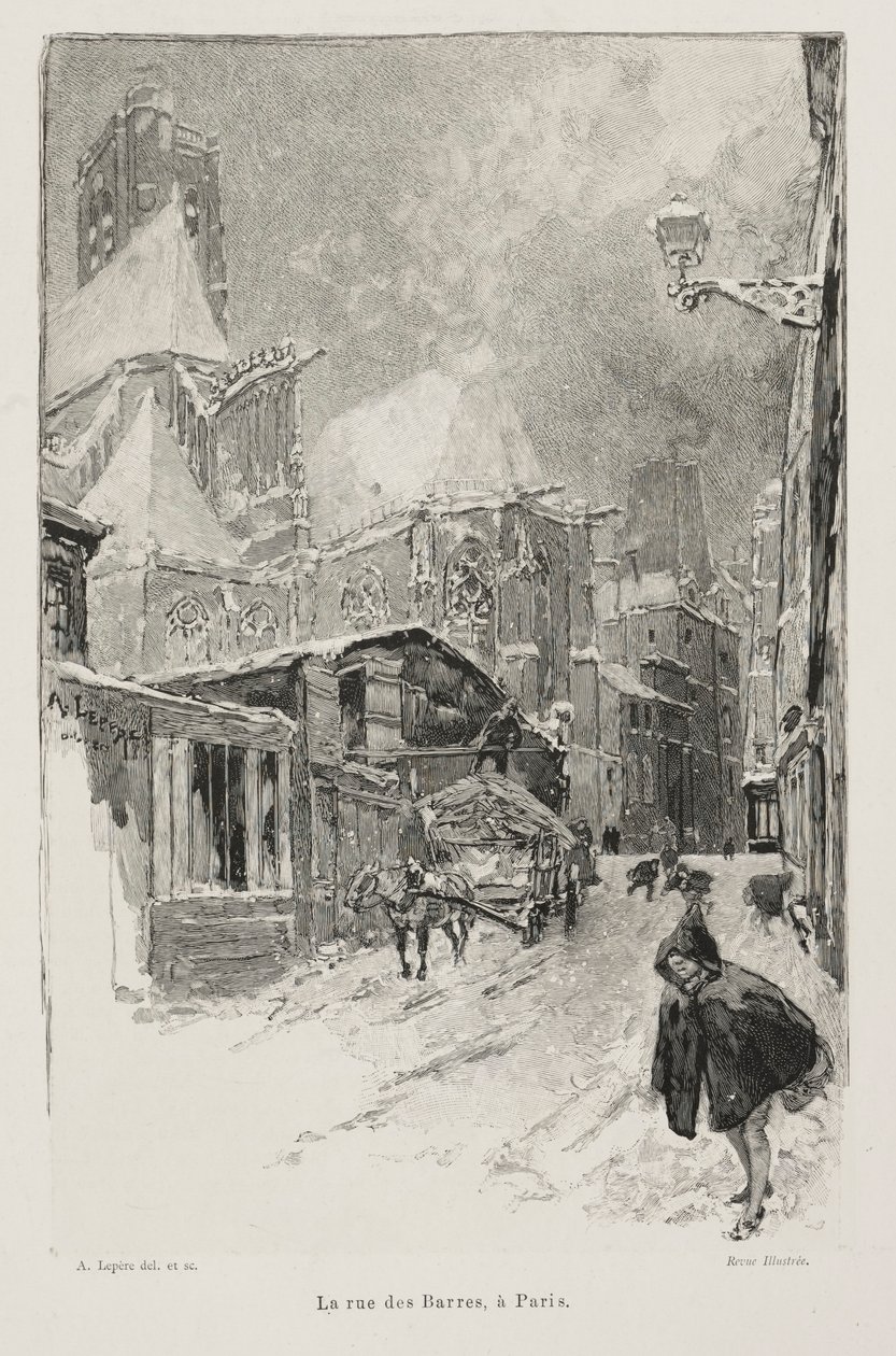 Rue des Barres, Paryż autorstwa Auguste Louis Lepère