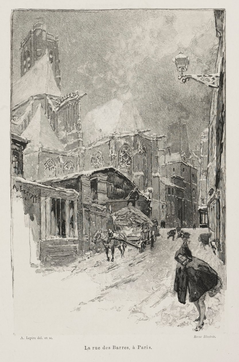 Rue des Barres, Paryż. autorstwa Auguste Louis Lepère