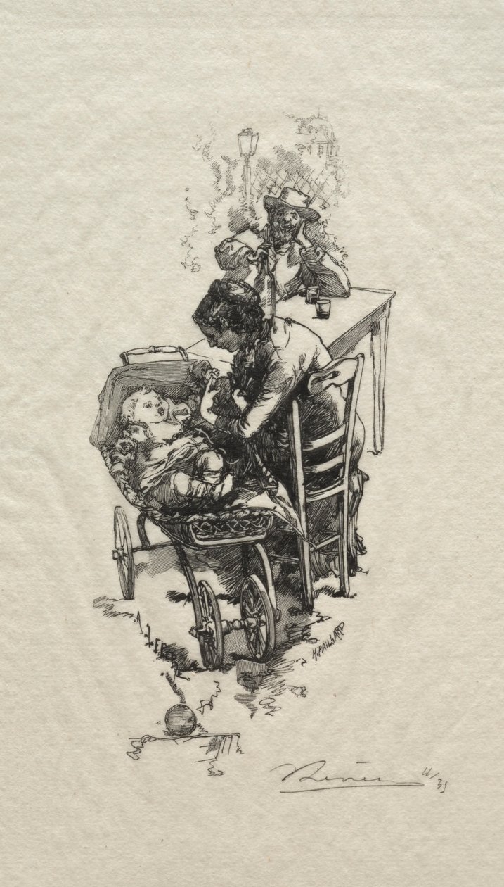 Kobieta w kołysce. autorstwa Auguste Louis Lepère