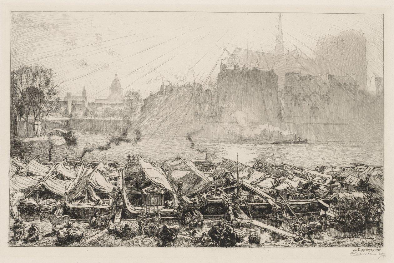 Wielki Targ Jabłkowy, 1917. autorstwa Auguste Louis Lepère