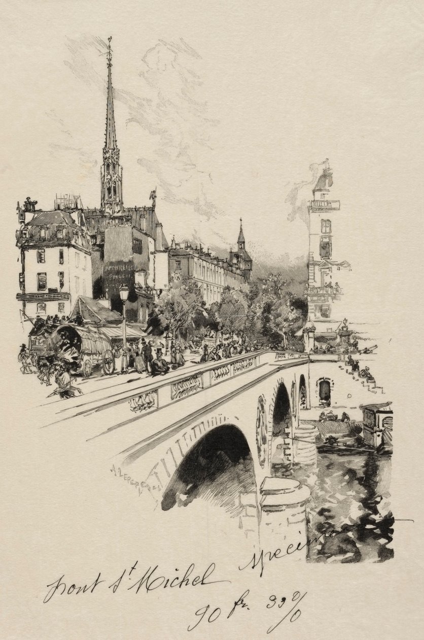 Pont Saint-Michel autorstwa Auguste Louis Lepère