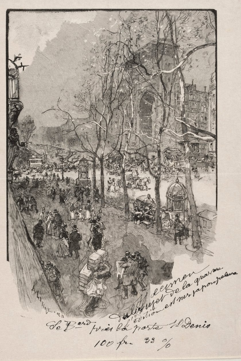 Bulwary, w pobliżu Porte St. Denis autorstwa Auguste Louis Lepère