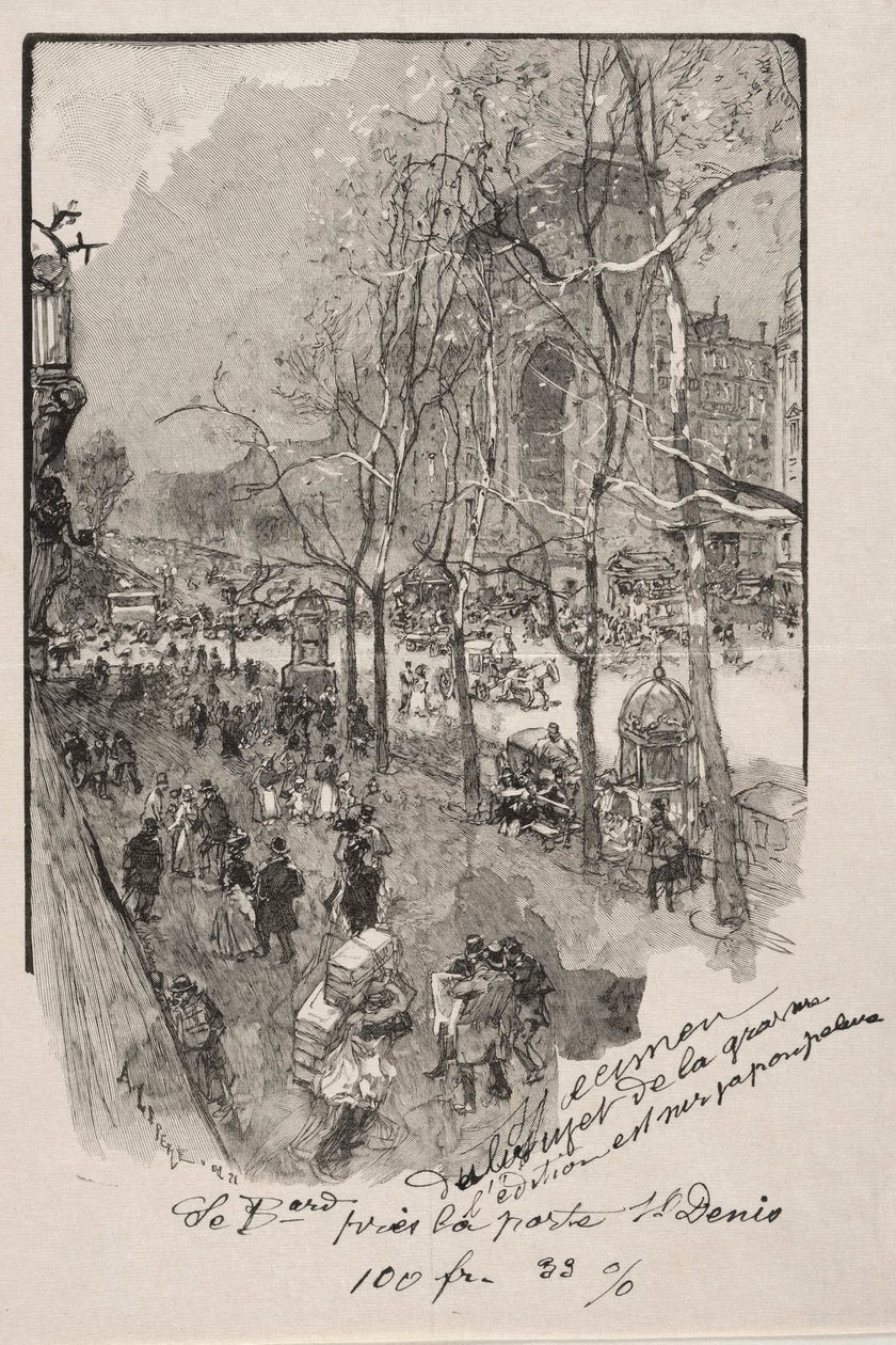 Bulwary, w pobliżu Porte St. Denis. autorstwa Auguste Louis Lepère