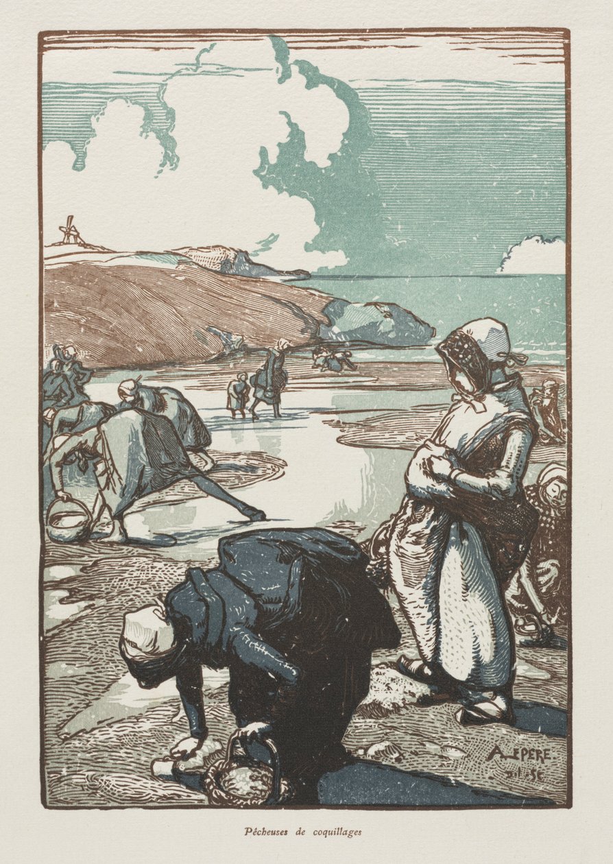 Rybaczki Pignon, Saint-Jean-de-Mont, 1903. autorstwa Auguste Louis Lepère