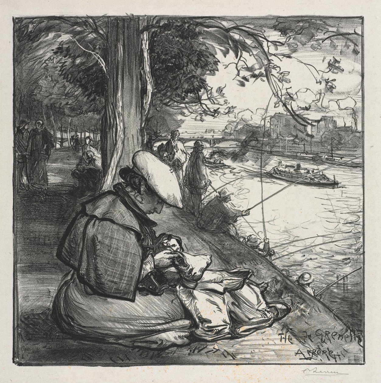 Wyspa Grenelle, 1898 r. autorstwa Auguste Louis Lepère